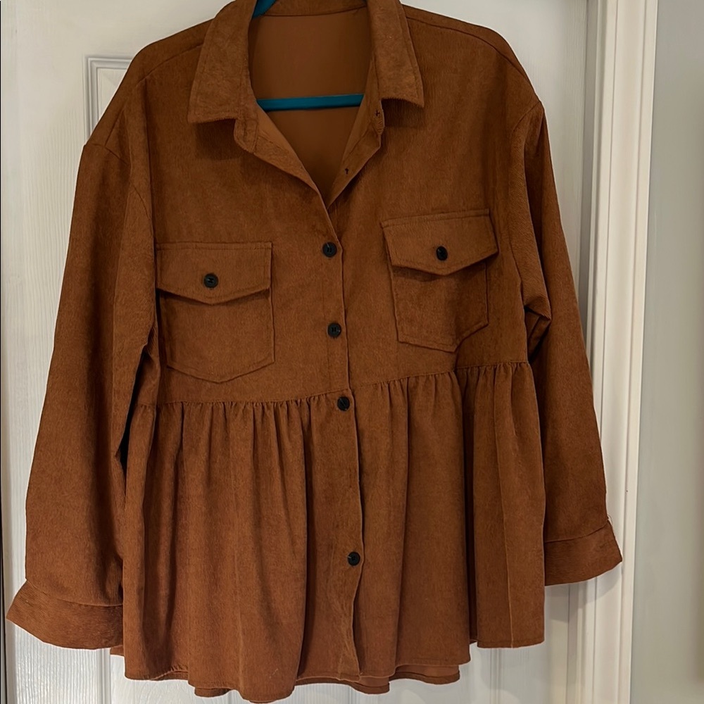 Women's Brown Button-Up Jacket